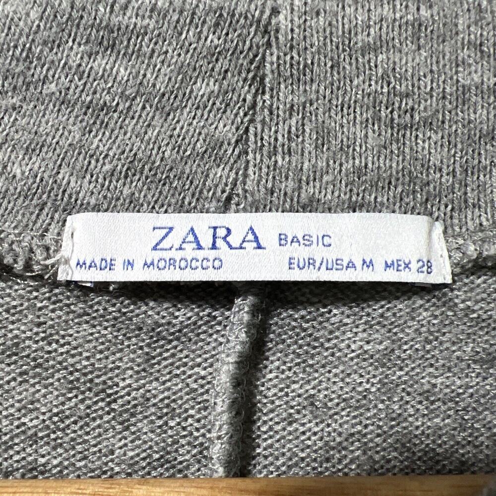ZARA Gray Sweater Dress Long Sleeve Mock Quiet Luxury Boho Medium Wool Blend - Picture 2 of 5
